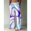 Men's 3D Abstract Pattern Printed Baggy Casual Trousers,  Elastic Drawstring Waist with Pockets, for Spring Summer Home Outdoor Vacation