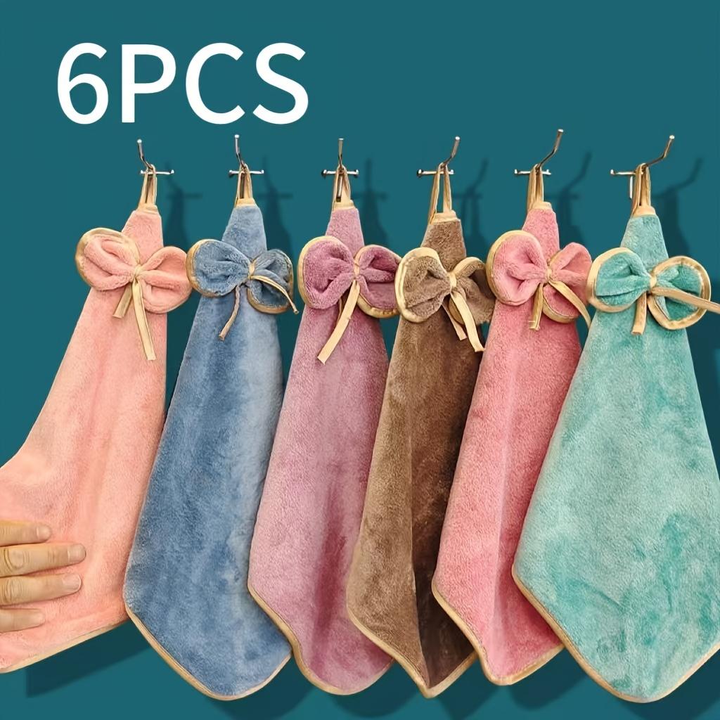 

Veriliss 6 шт. Очаровательные бантики Ультрамягкие полотенца для рук из ультратонкого волокна Быстросохнущие, Мягкие