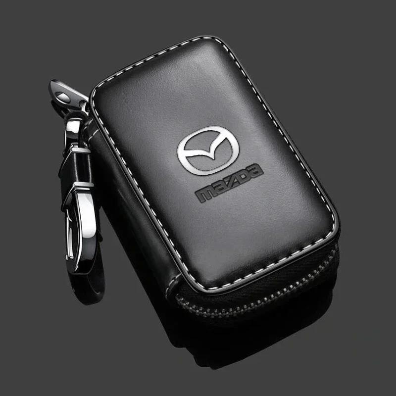 

2025 Hot Car Key Bag Protective Cover Zipper Car Key Storage Bag Interior For Mazda 3 6 Atenza Axela Demio CX3 CX5 MP MS RX8 CX9 чёрный