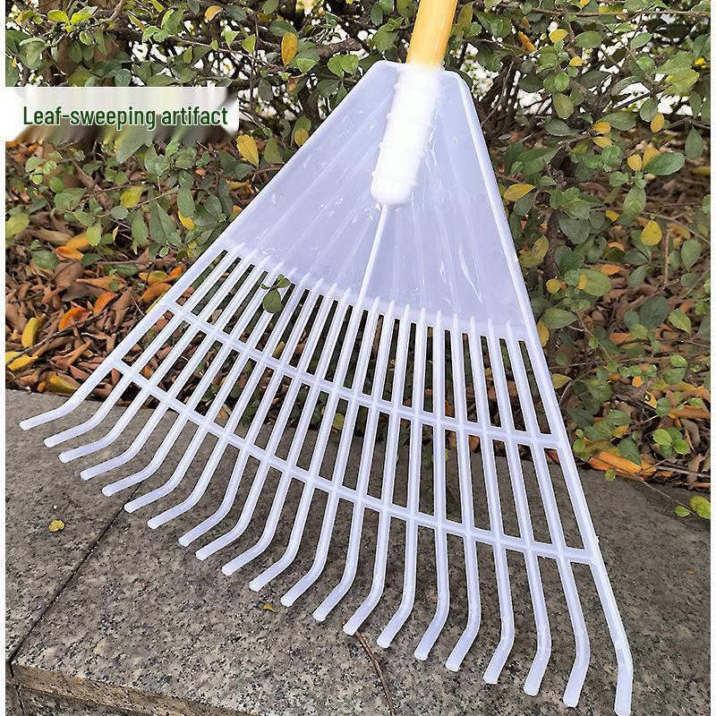 24-Tooth Plastic Garden Rake for Leaves and Grains