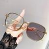 Color Changing Anti Blue Light Glasses Large Frame Women Men Short-sight SunglassesOutdoor Trendy Photochromic Myopia Glasses