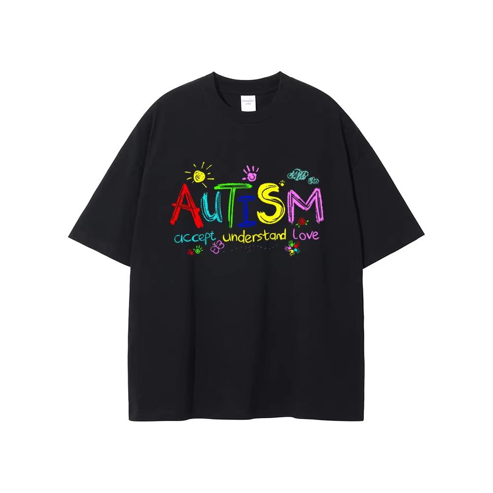 

Autism Accept Understand Love T-shirts Men Women Fashion Oversized Streetwear Summer Male Casual Soft Cotton Short Sleeve Tsh... S