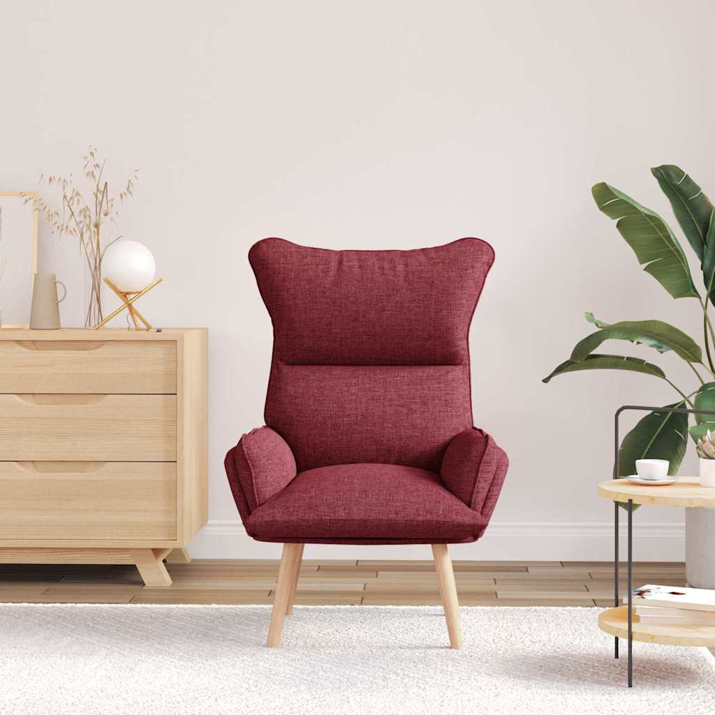 Armchair Burgundy 69 X 74 X 93 Cm Fabric and Plywood