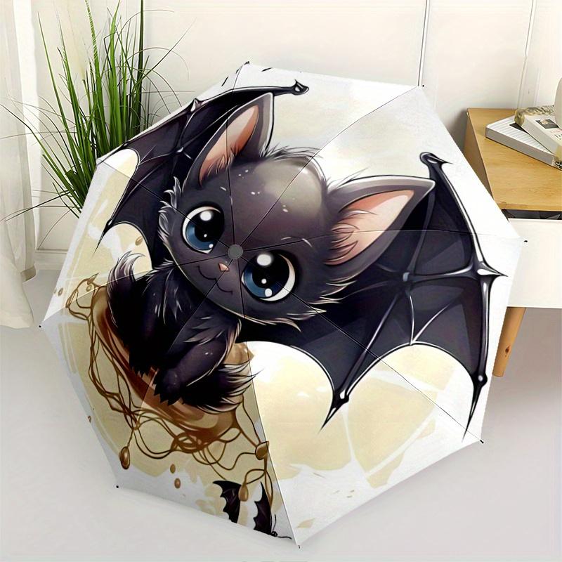

1pc Delightful bat design Automatic Opening and Closing Umbrella - Small Umbrella Suitable for Various Occasions, Portable 3-Fold Small Umbrella