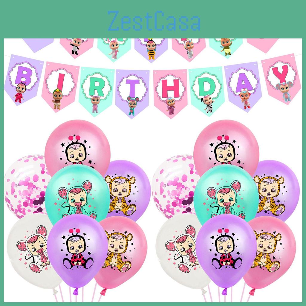 Adorable Cry Babies Magic Tears Birthday Party Decoration Set With Colorful Banners And Balloons