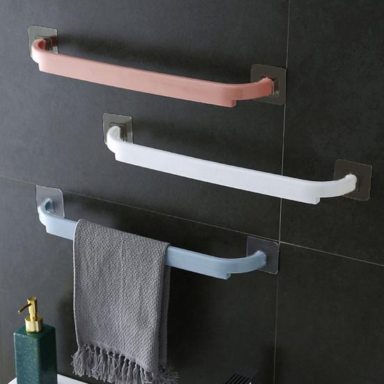 Towel Bar Self Adhesive Good Load-bearing Moisture-proof No Drilling Strong Adhesiveness Hanging Towel Waterproof Toilet Single Rod Towel Rack