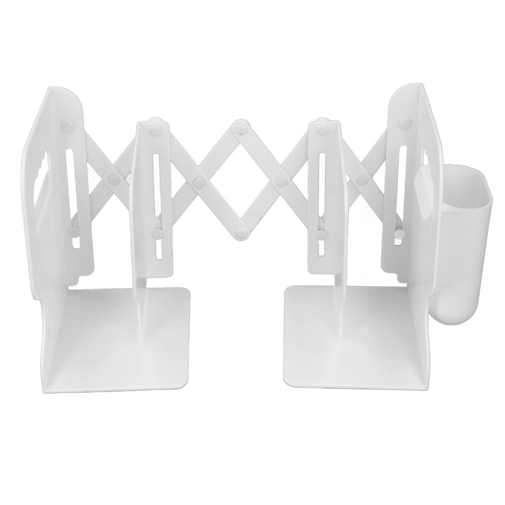 Extendable Bookend Non Skid PP Hvy Duty Decorative   Book Shelf Holder for Desk with Detachable Pen Holder