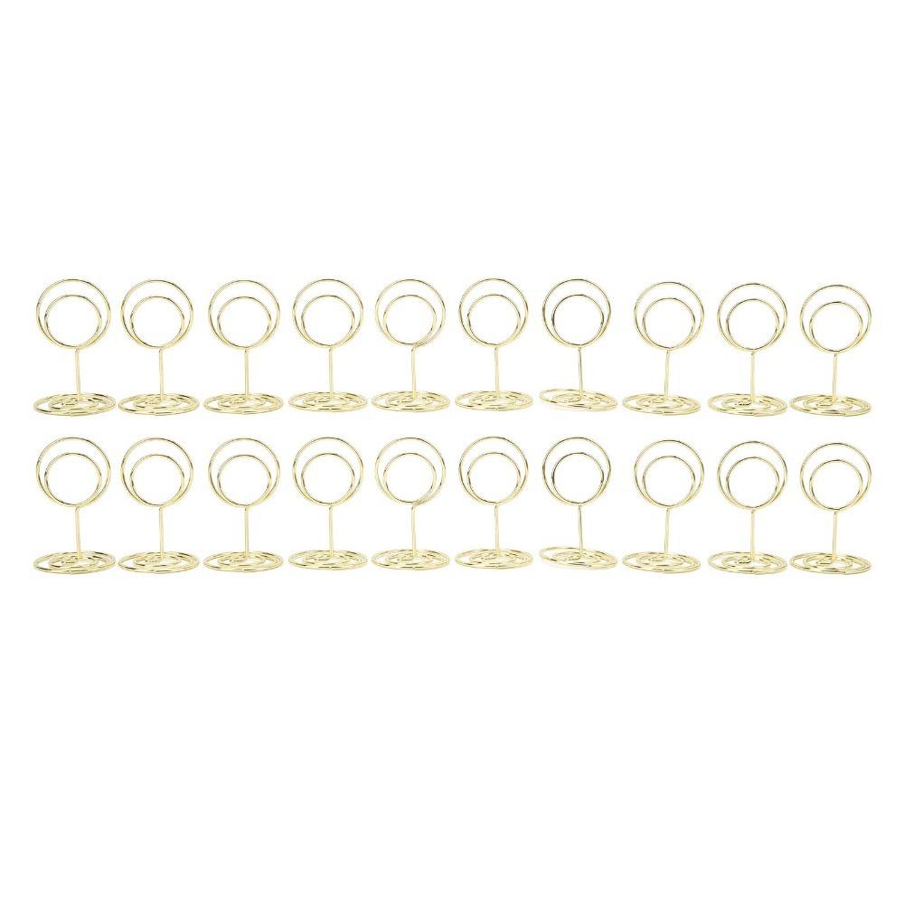 20Pc Round Shaped Picture Holder Gold/Rose Gold Place Card Holder Name Card Holder Wedding Party