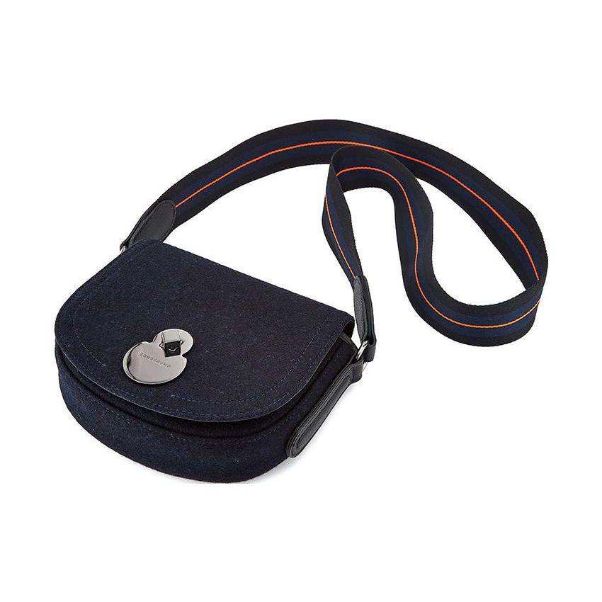 Longchamp Casual Minimalist Adjustable Shoulder Strap Wool Saddle Bag Crossbody Shoulder Bag Women Bags Black L1395HXM006
