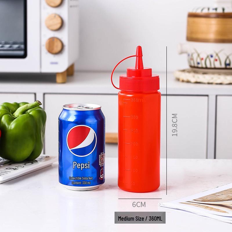 Household Squeeze Oil Bottle - Pointed Mouth for Kitchen Seasoning, Tomato Jam, Salad, or Commercial Use.