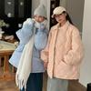 Rhombic Cotton Women's Korean Winter Clothes Retro Plus Size Jacket Bread Clothes Loose Insole Lamb Wool Women
