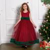 Tulle Red Christmas Dresses for Girls Formal Bridesmaids Wedding Party Princess Prom Girl Dress Flower Birthday Costume 5-14 Yrs