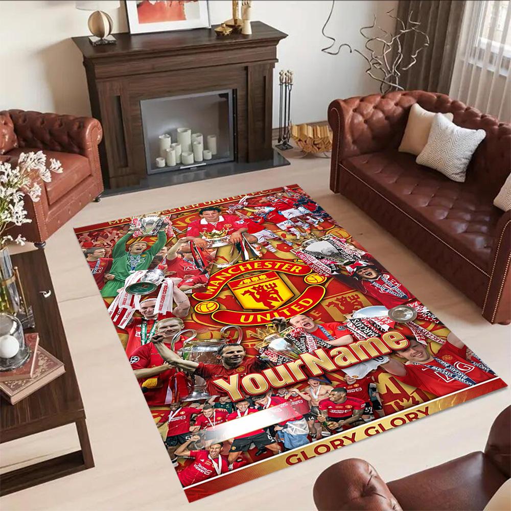 Manchester Personalized Name Area Rug Perfect for Outdoor Living Rooms Dormitory Entryway Anti-slip Rug Anime Office Decor