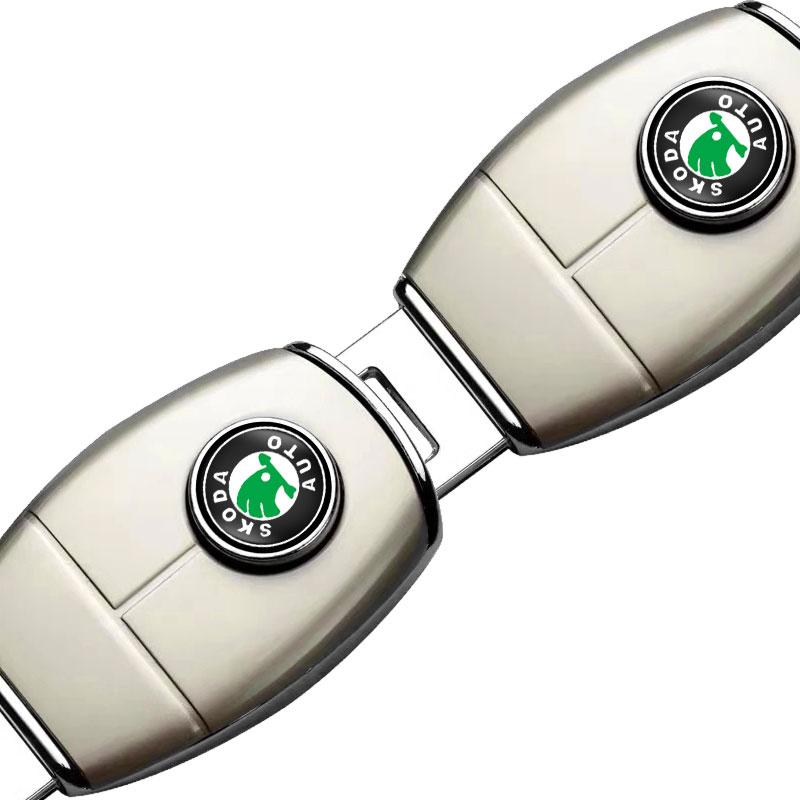 For Skoda Octavia Enyaq Rapid Karoq Derivati Fabia Kodiaq Kamiq Superb Yeti Badge Car Seat Belt Clip Extension Plug Buckle Car Accessories