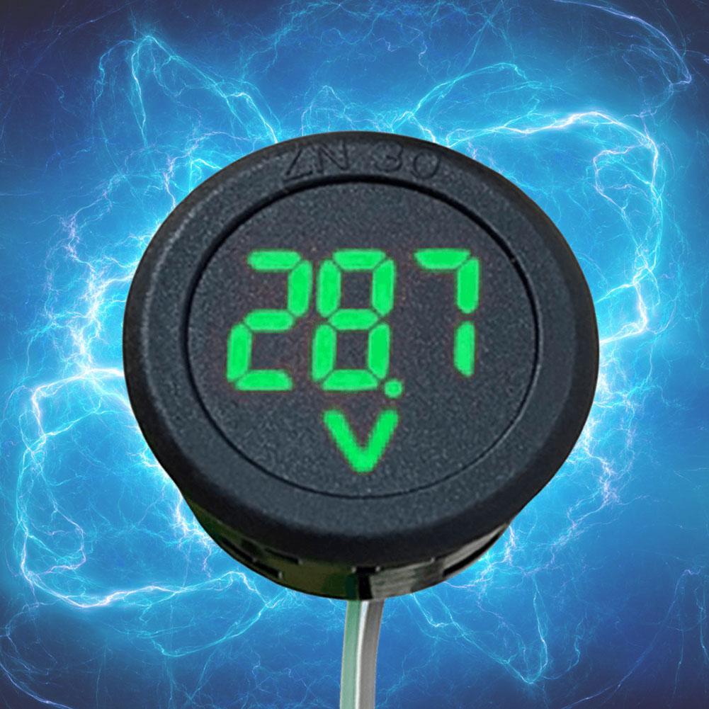 DC 4-100V DC Digitales Voltmeter-Kopfstück Verpolungsschutz LED Digitalanzeige Runder Voltmeter-Kopf Kleines Volt-Testwerkzeug