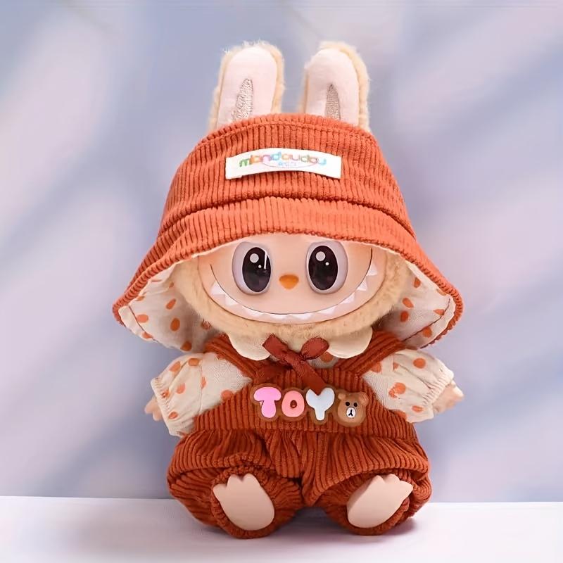 

Мини Набор одежды для куклы Лабубу для кукол Лабубу Эльф Мистери Бокс 3 шт. Повседневный набор цвета Моранди со съемными бретелями Подходит для 6,5 дюймов 7 дюймов красный