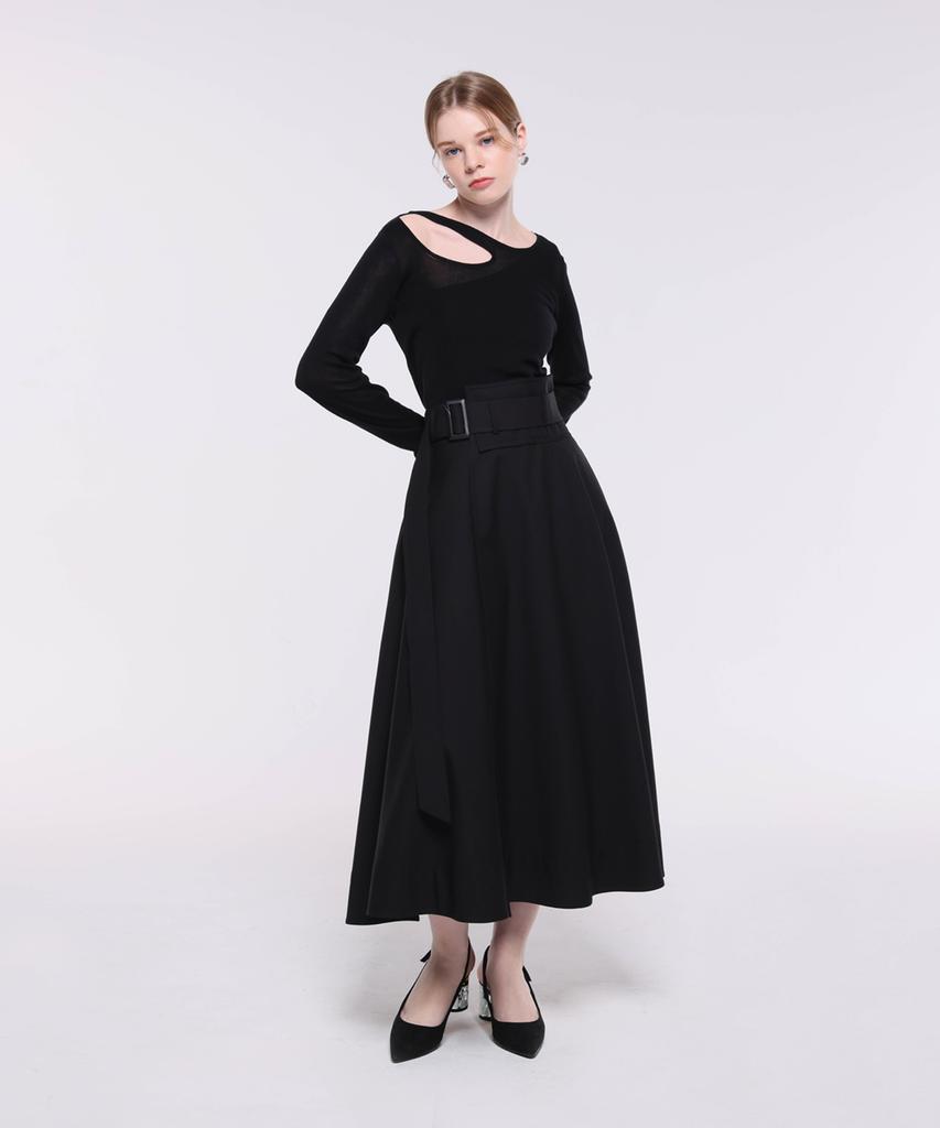 Kankeu A-Line Wrap Skirt - Black