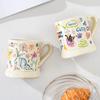 370ML Ceramic Printed Coffee Cups Cute Graffiti Coffee Mug Home Breakfast Milk Juice Cup Office Water Cup Drinkware Gifts