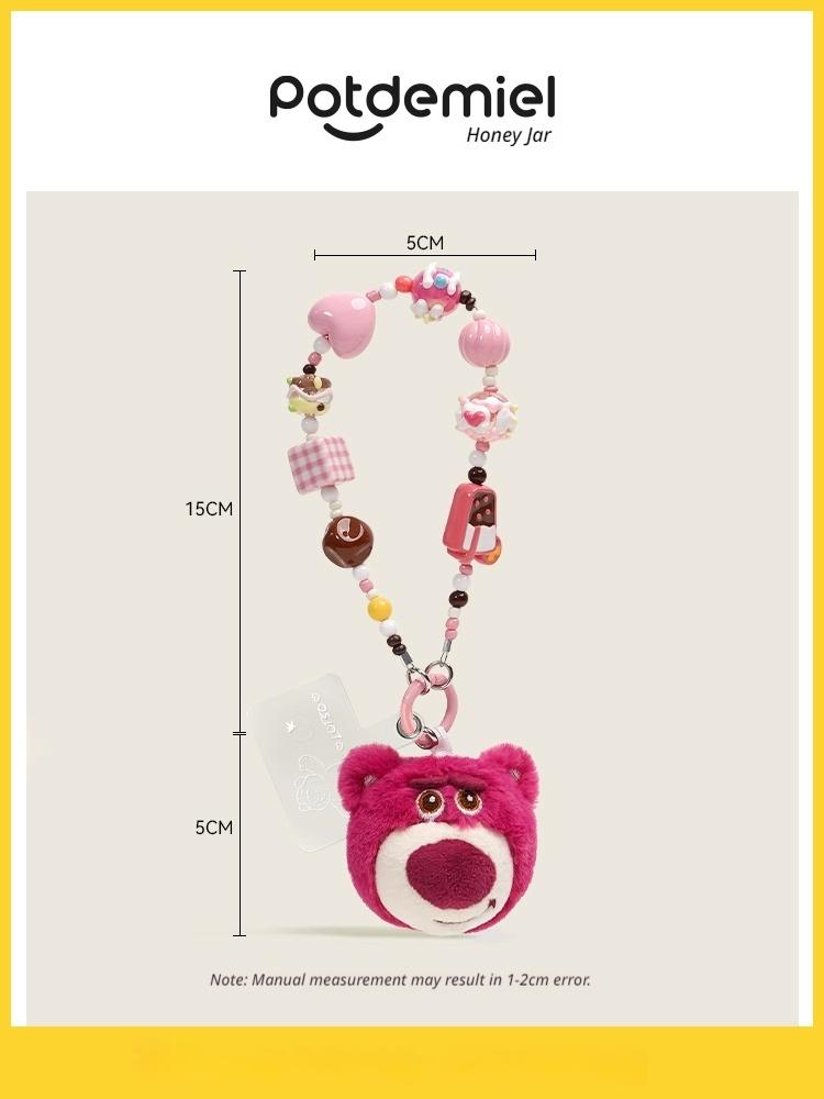 New Potdemiel Honey Jar Cute Judy Nick Strawberry Bear Mobile Phone Decorative Chain Jewelry Bag Pendant Rope Wrist Gift