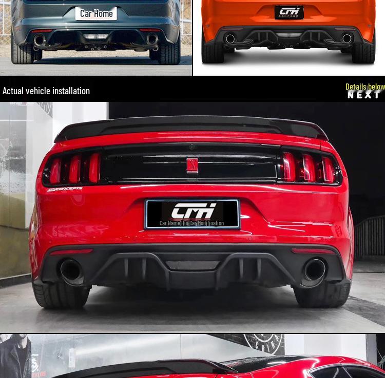 Rear Diffuser for 15-17 Mustang: Small Body Kit with Dual Outlet