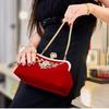 Damen Samt Diamant Perlen Geldbörse Vintage Kristall Samt Abendtasche Blume Hochzeitsparty Braut Clutch Tasche Samt Geldbörse Handtasche