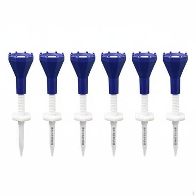 6 Pieces Adjustable Golf Tee Silicone Upper Part Portable for Beginners, Driving Range