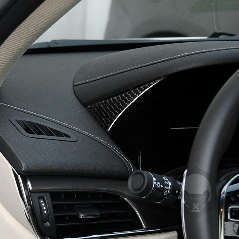 For Cadillac ATS 2013- Carbon Fiber Dashboard Speedometer Panel Decorative Cover Car Interior Decoration Accessories Sticker