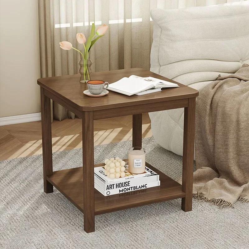 Simple Living Room Sofa Side Table Balcony Corner Coffee Table Small Square Bedside Side Living Room Tables Cabinet Furniture