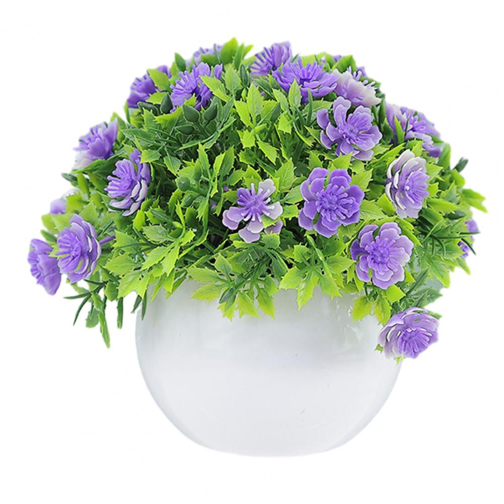 14 x 13 cm große künstliche Topfpflanze, realistische Bonsai-Figur, grüner Eukalyptus, für Zuhause, Büro, Terrasse, Schreibtisch, Garten.