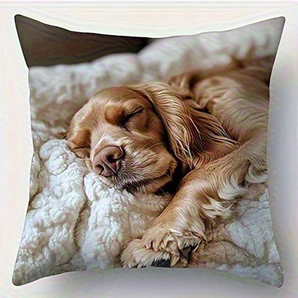 1/4pcs Cute Dog Pattern Pillowcase Sofa Cushion Cover Home Bedroom Room Decoration
