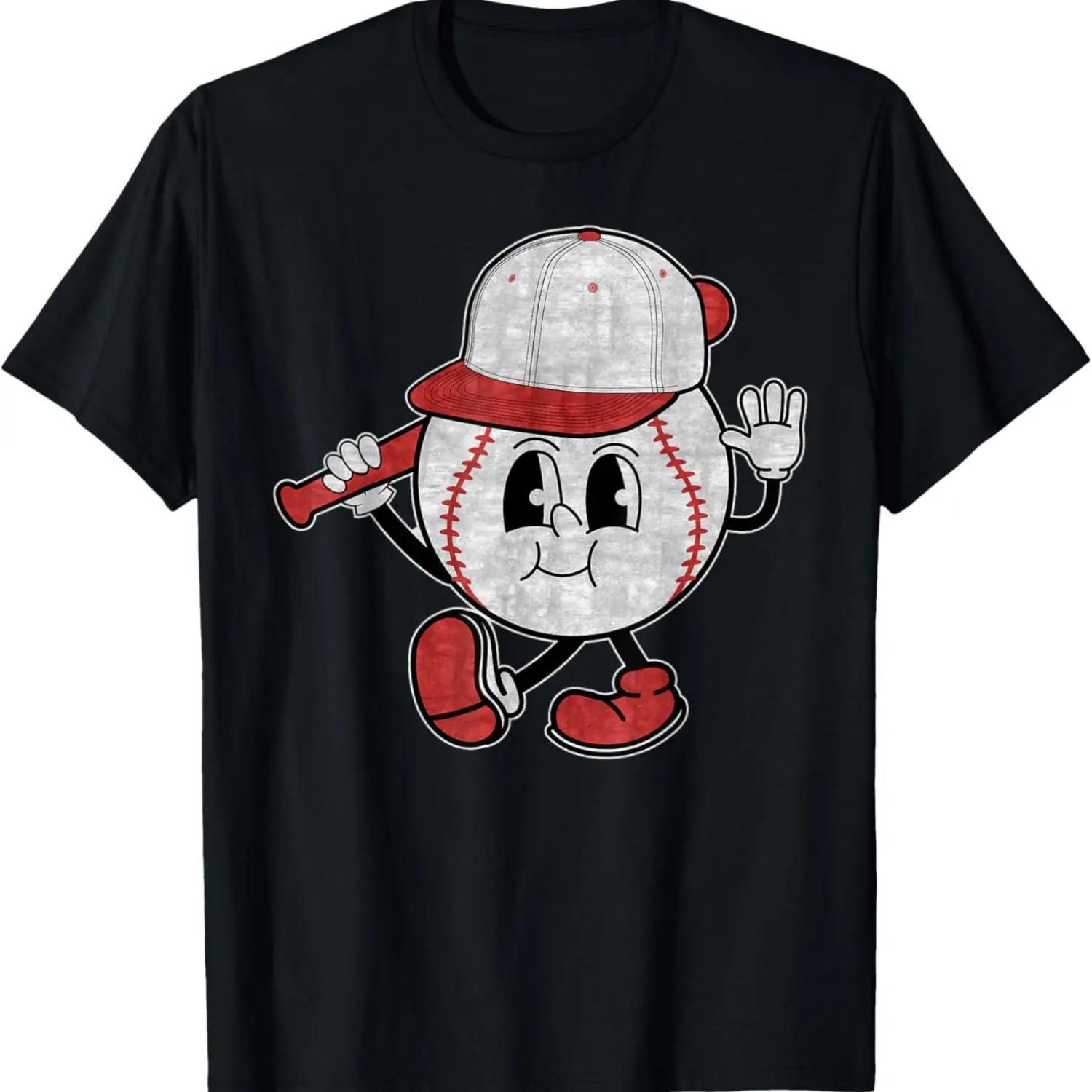 Смешная футболка для мальчиков и девочек, игрока в бейсбол S
