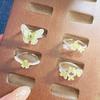Small Fresh Enamel Dripping Oil Camellia Butterfly Opening Ring Cool Feeling Niche Light Luxury High Sense Ring Women'S Model