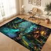 Mushroom Forest Theme Crystal Velvet Floor Rug Personalized Custom Name Text Warm Carpet Home Decoration