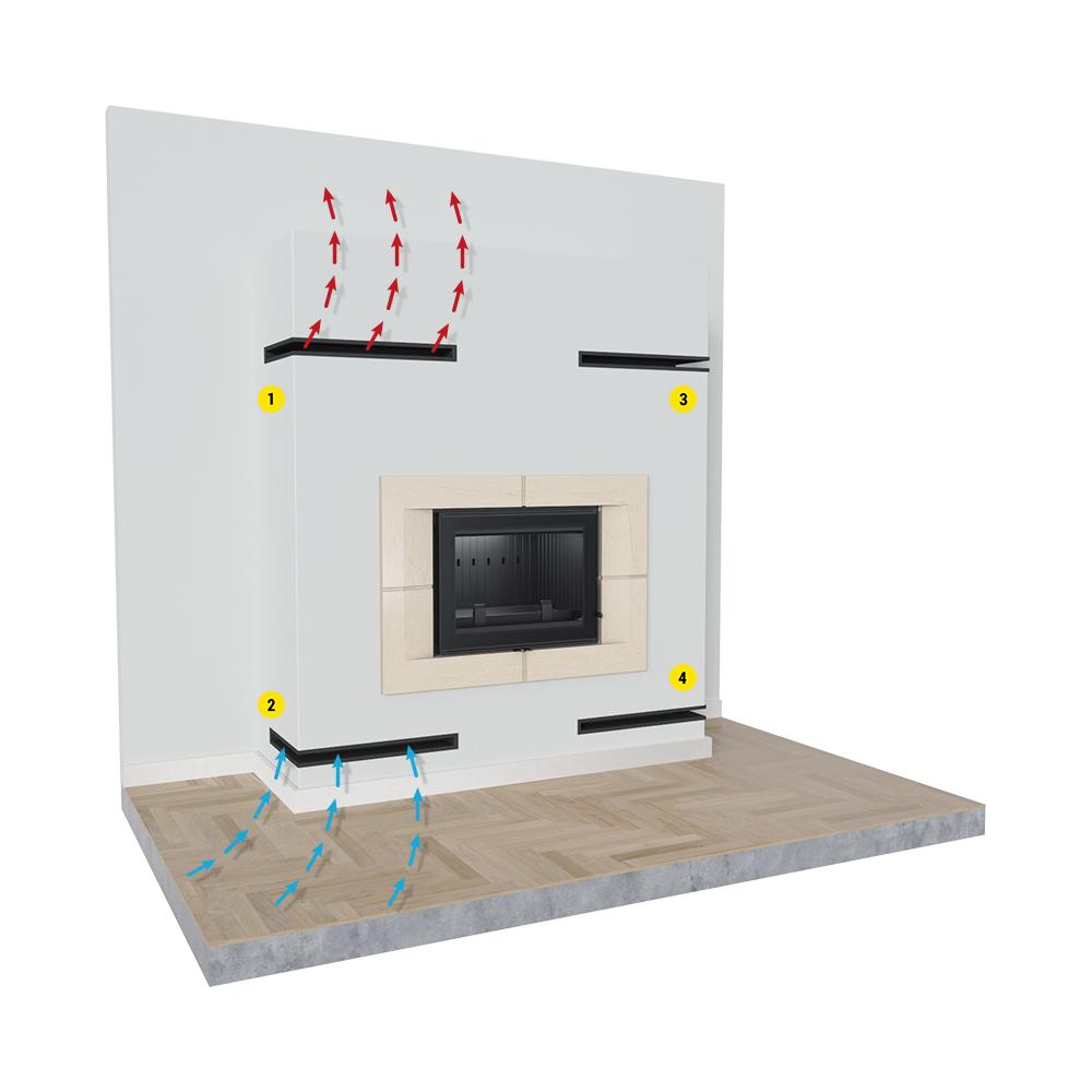 Vent Cover LUFT Corner Left 76,6x54,7x12 Black