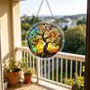 Acryl Puzzlesonnensammler, Lebensbaum/Blumen im Buntglas-Stil Fensterhänge-Dekoration, DIY Sonnensammler-Set für Zuhause, Garten