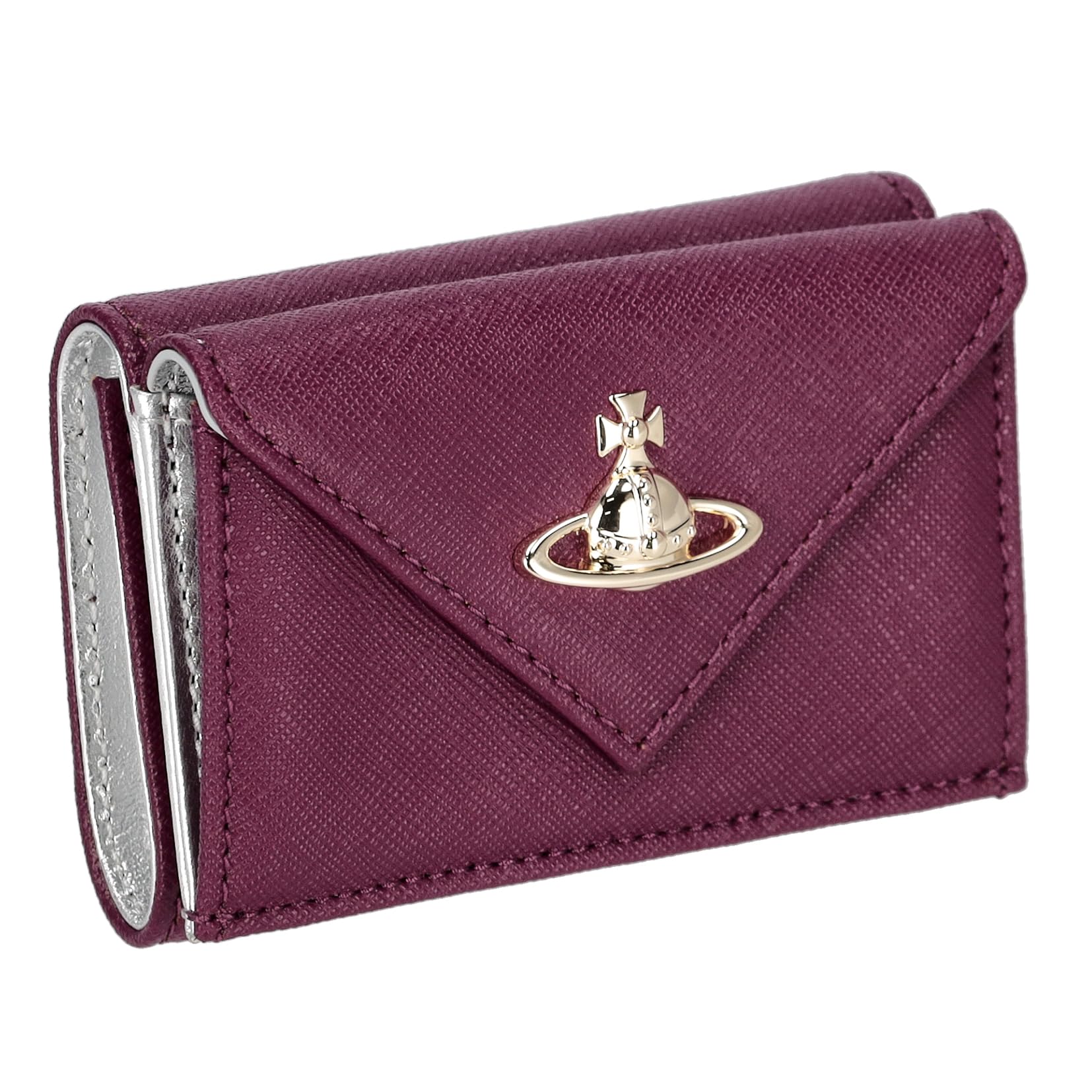 

Vivienne Westwood SAFFIANO Wallet 51150009 PURPLE Tri-fold Women s [Used]