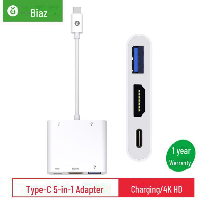 Biaz USB-C Docking Station: 3-in-1 Type-C To HDMI Adapter with Power Support