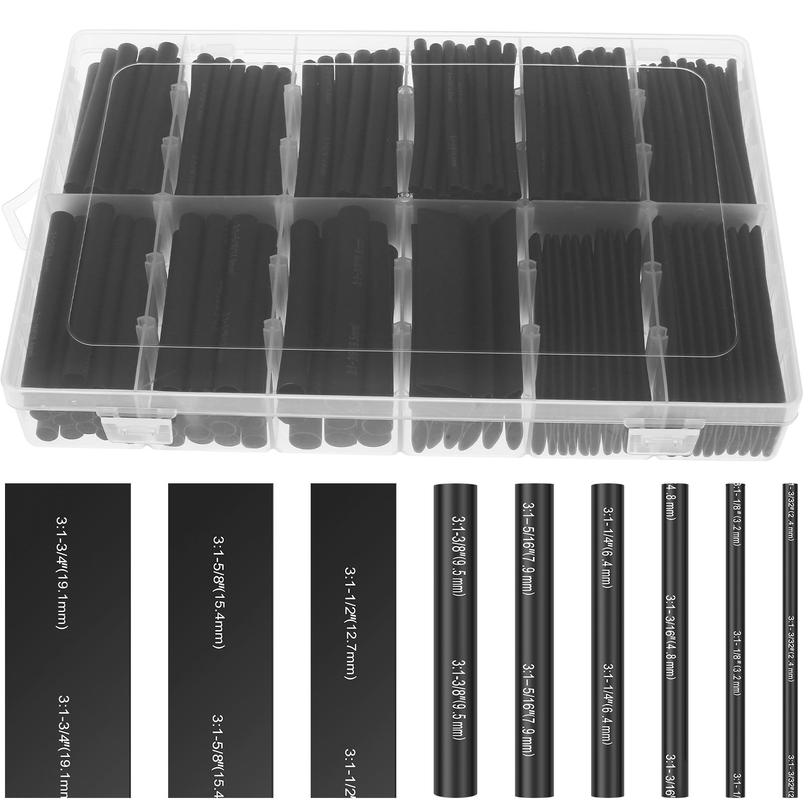 

355 шт. 3:1 Термозбіжна трубка водонепроникна з клейовою підкладкою промислова термозбіжна трубка обмотка дроту електричне з єднання