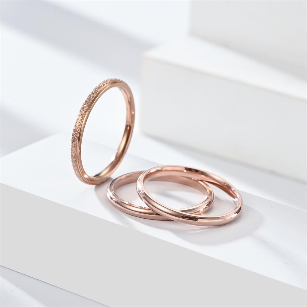 Sleek Stainless Steel Titanium Ring for Women - Non-Fading, High-End French Design