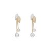 Simulation Pearl Leaf Tassel Earrings Women Jewelry Party Gifts