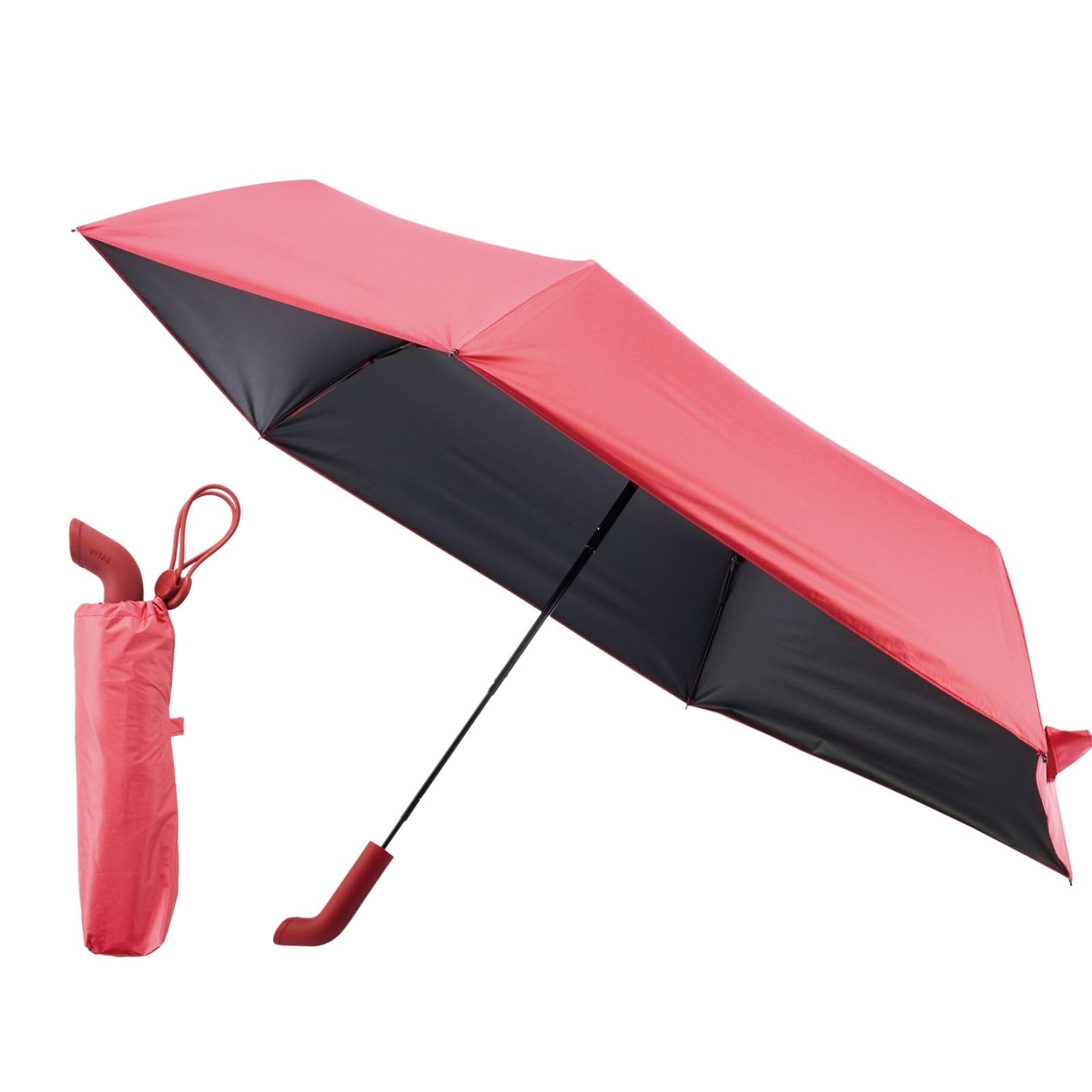

Folding Pita Magnetic Suitable for Sunny and Rainy pitaa 30349 Red [Moonbat] Parasol, Closure, Heat-Blocking, Lightweight, Slim, Days, Women s,