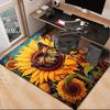 Butterfly And Sunflowers Office Rug Chair Mat, Entryway Carpet, Suitable for Front Door, Bedroom, Living Room, Desk, Holiday Gift