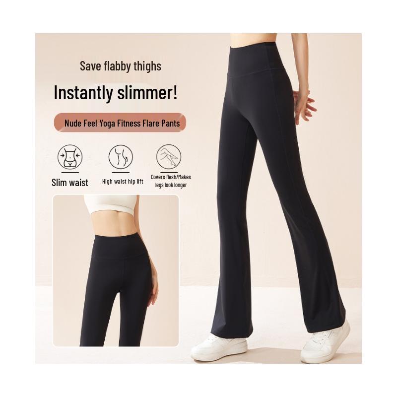 2025 High Waist Seamless Nylon Yoga Pants: Wide Leg, Hip-Lifting, Tummy Control, Stretch Slimming for Women