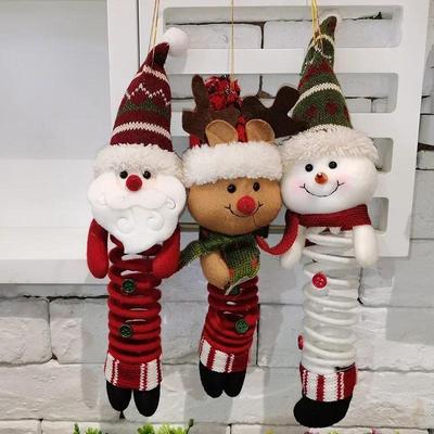 Creative Christmas Santa Claus Snowman Elk Ornaments Rocking Spring Foot Dolls Xmas Home Decoration Party Supplies Accessories