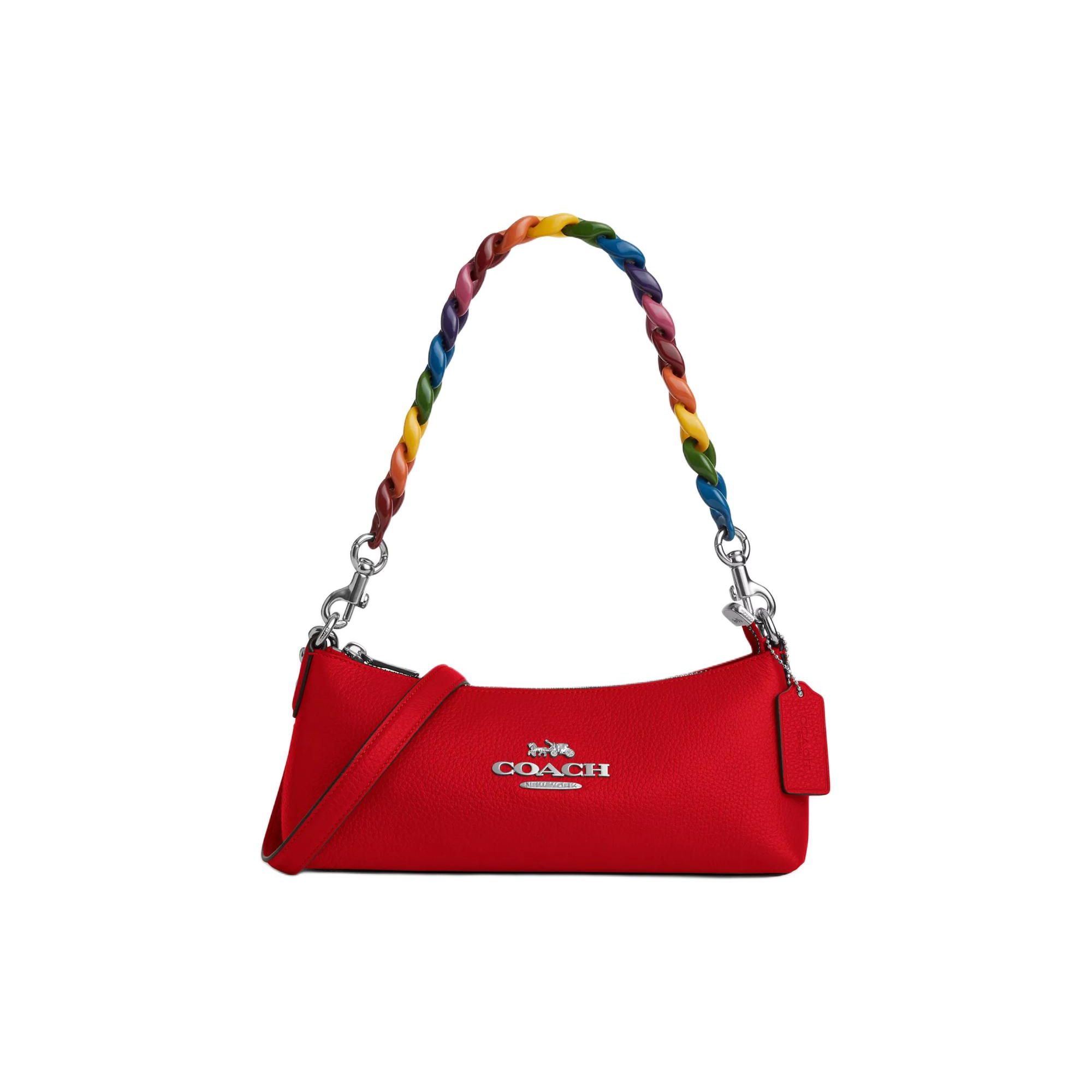 

Coach Charlotte 25 Logo Classic Floral Chain Zip Closure Satchel Bag Women handbags Silver Bright-Poppy Multicolor CP097-SVRL1 Basic Set (Bag+Dust Bag)