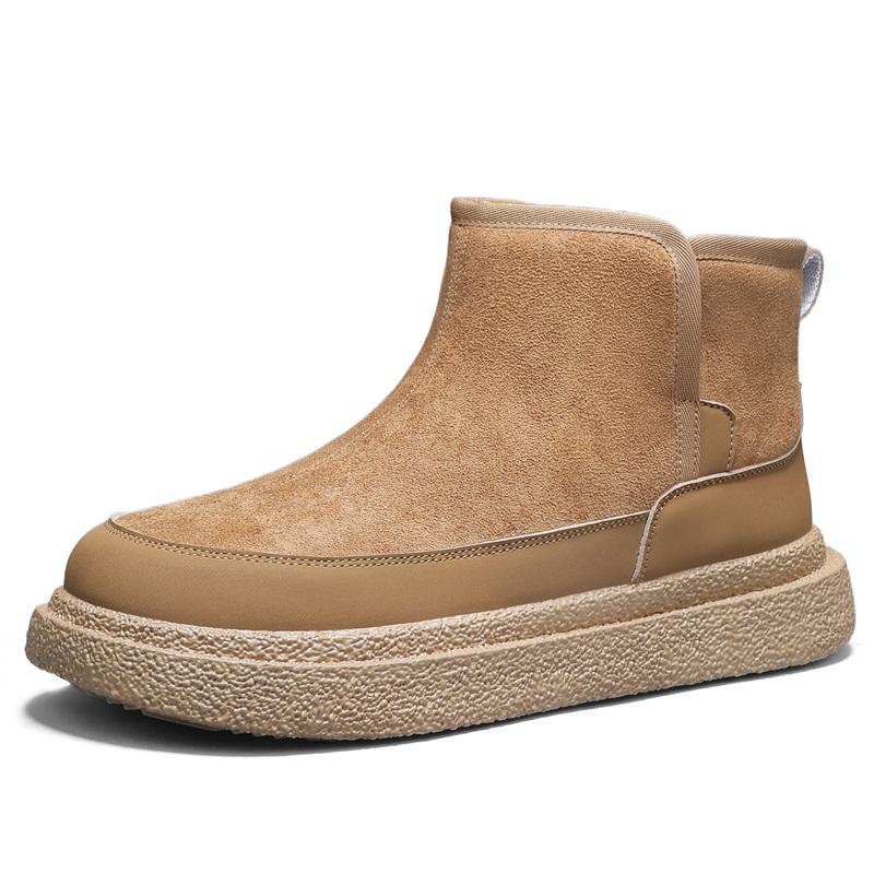 Men's Snow Boots for Casual Winter Shoes Platform Non-slip Warm Fur Ankle Boots Plush Combat Outdoor Hiking Motorcycle Boots