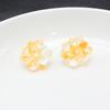 Resin Transparent 3D Flower Big Stud Earring for Women Personality Creative Lovely Simple Wedding Jewelry Girl Gift Brincos