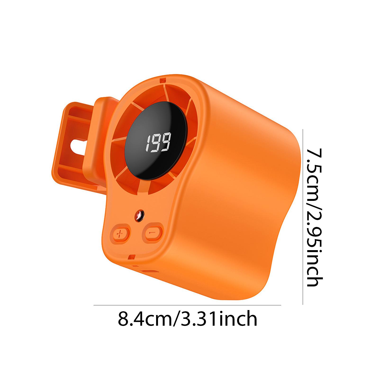 

Car Clip on Fan Cooling Car Fan 199 Speeds 360 Rotation Rechargeable Waist Fan with Semi-LED Digital Display for Outdoor Travel помаранчевий
