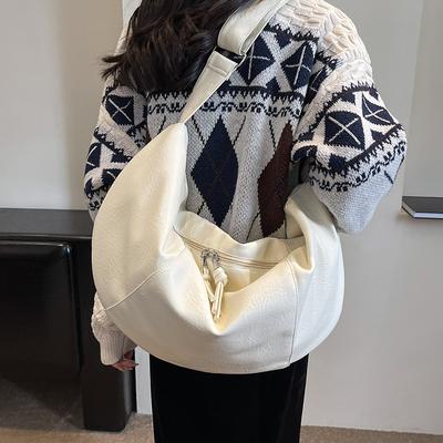 Large Capacity Bag Women's Autumn and Winter New Retro Shoulder Messenger Bag Niche Texture Women's Dumpling Bag