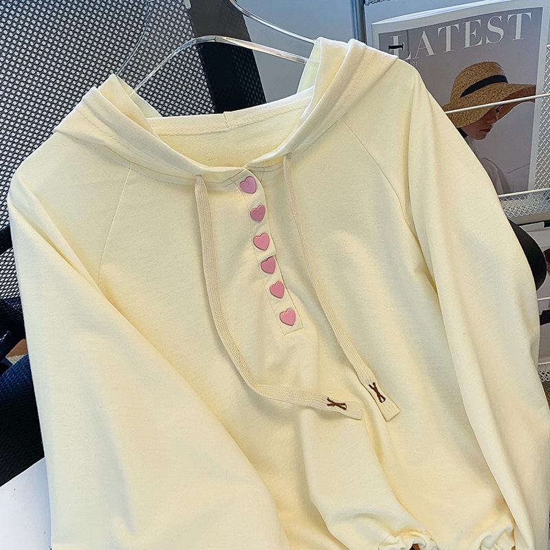 

2025 Spring/Autumn Women s Milk White Hooded Sweatshirt - Loose Fit, Casual Versatile Pullover 2XL (Recommended 130-150 lbs)